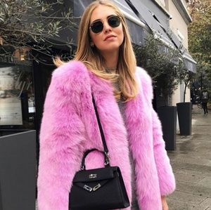 Blogger favorite - HANDMADE Real Fox Fur Coat
